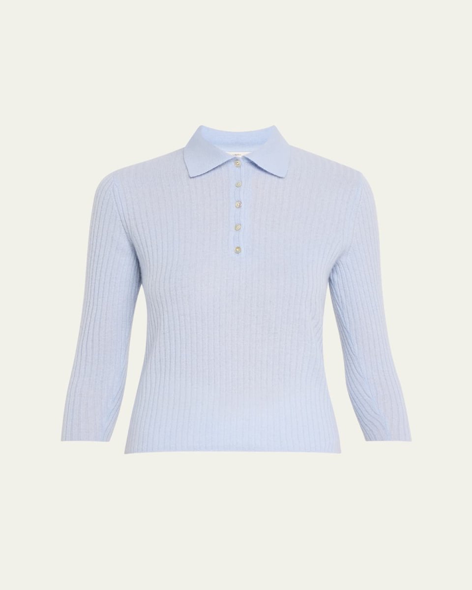Mulberry Silk-Blend Polo Top